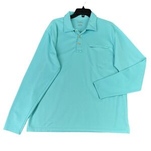 LL Bean Long Sleeve Polo Shirt Men L Performance Outdoor Classic Everyday Fit